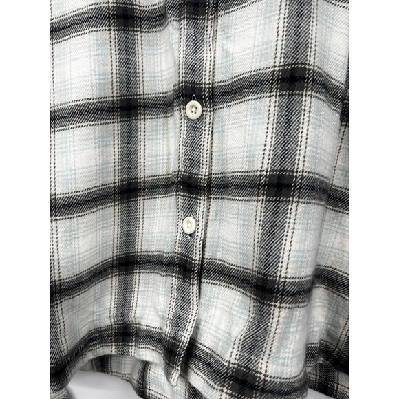 Madewell‎ Womens Celestial Blue Flannel Dolman Crop Shirt in Plaid Small - Picture 4 of 9